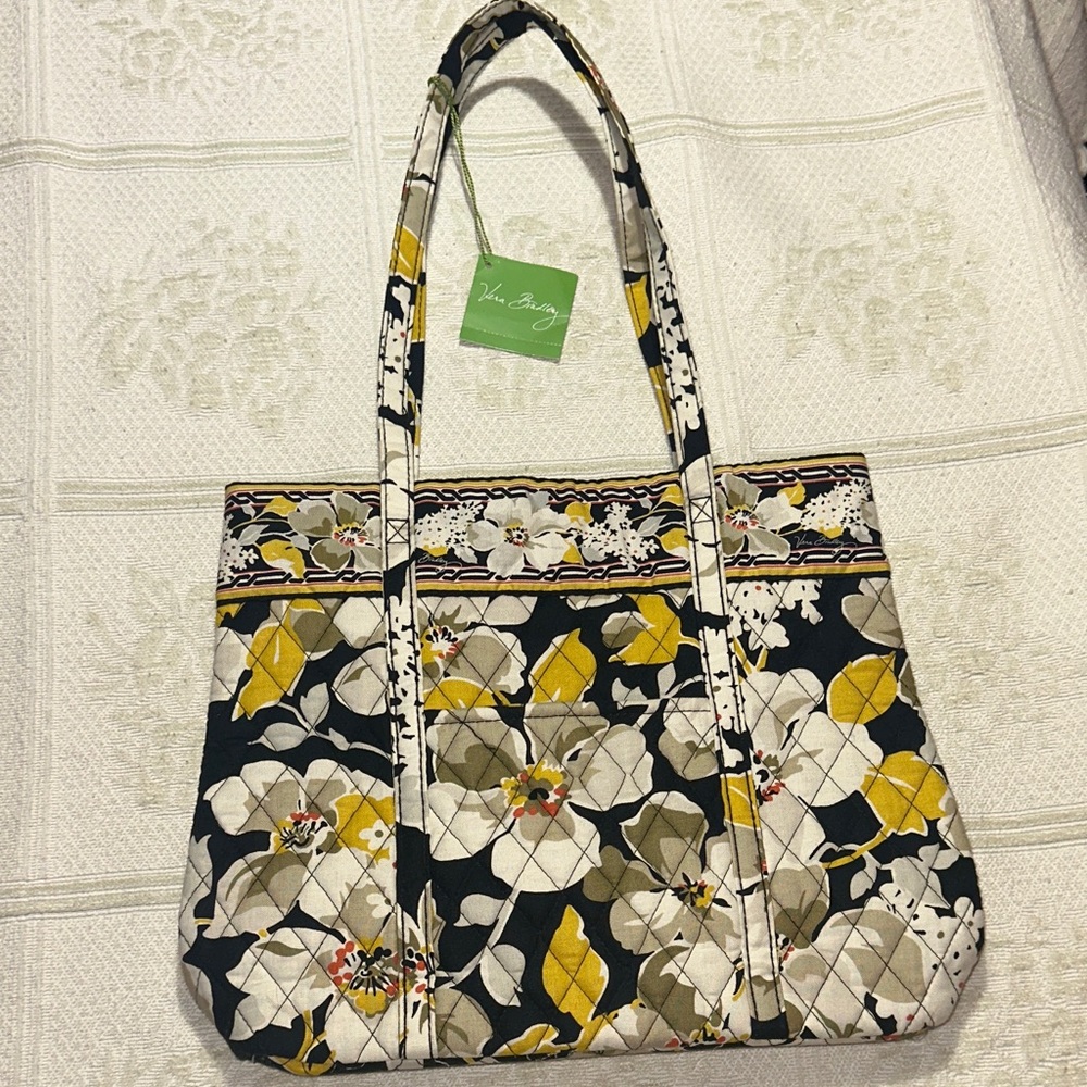 Vera Bradley Black and Yellow Floral Tote